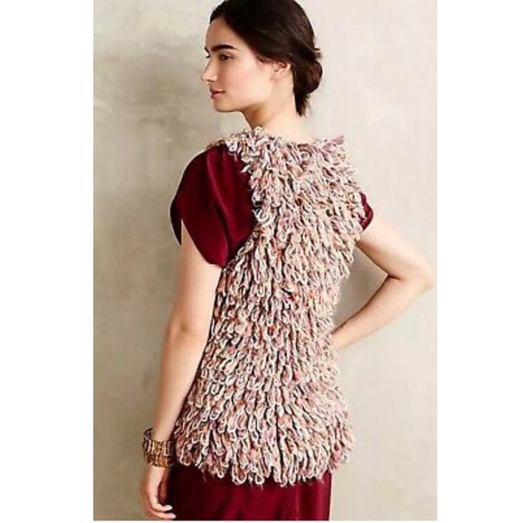 2x 👯♀️Host Pick⚡️Anthropologie Sherbet Loop Knit Vest - Picture 2 of 9